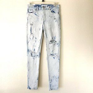 Almost Famous Acid Wash Distressed Stretchy Skinny Jeans Junior's Size 3